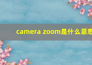 camera zoom是什么意思